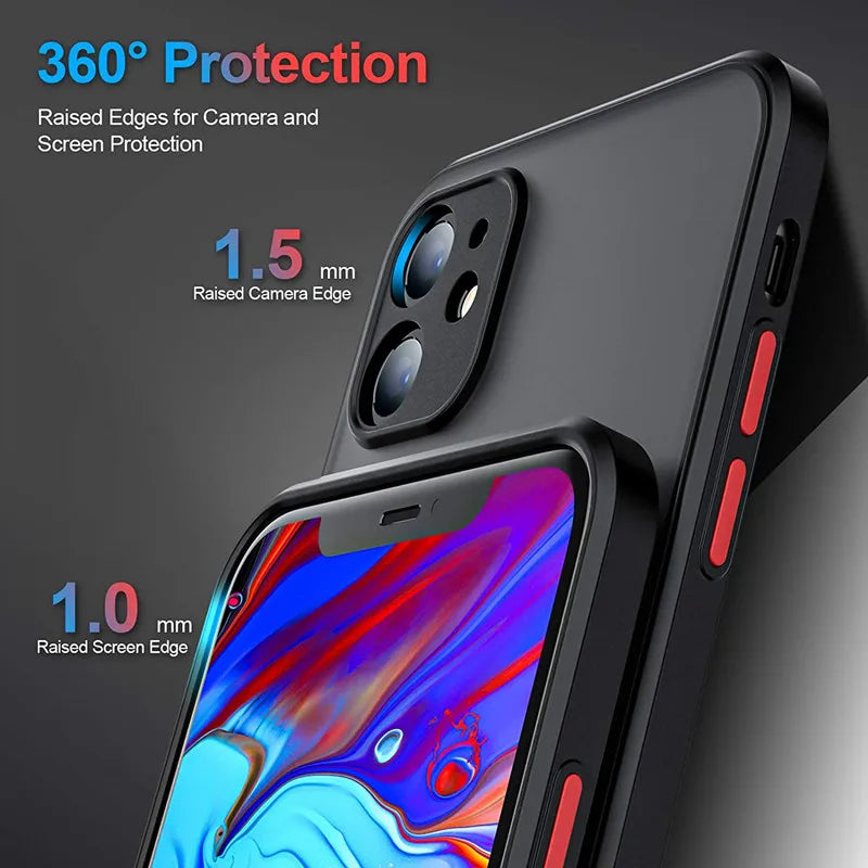 Nueva funda de teléfono a prueba de golpes tipo bumper para iPhone 15 11 12 13 Mini 14 Pro XR X Xs Max 7 8 Plus SE 2020 Silicone Hard Cover Capa