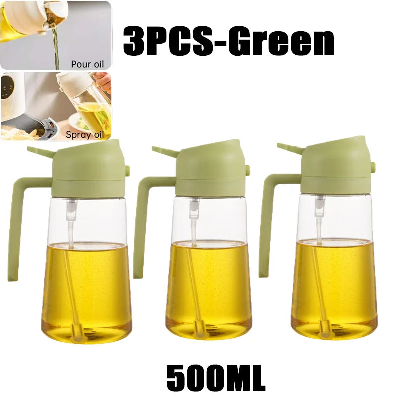 Botella pulverizadora de aceite de 200/300/500ml, pulverizador de aceite de oliva para cocinar barbacoa, pulverizador de aceite para hornear de plástico, botella vacía, botella de vinagre o cepillo de aceite